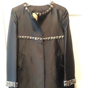 BURBURRY Gorgeous Black Studded Coat Jacket Sz 6